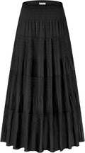 Women's A-Line Maxi Skirt with High Waist and Functional Pockets