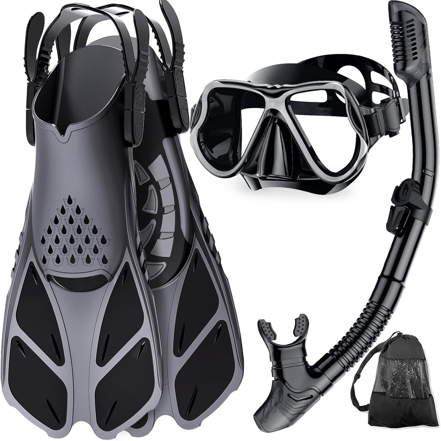 Zenoplige Snorkel Set: Panoramic View, Anti-Fog, Adjustable Fins