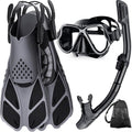 Zenoplige Mask Fins Snorkel Set - Panoramic Snorkel Kit for Adults