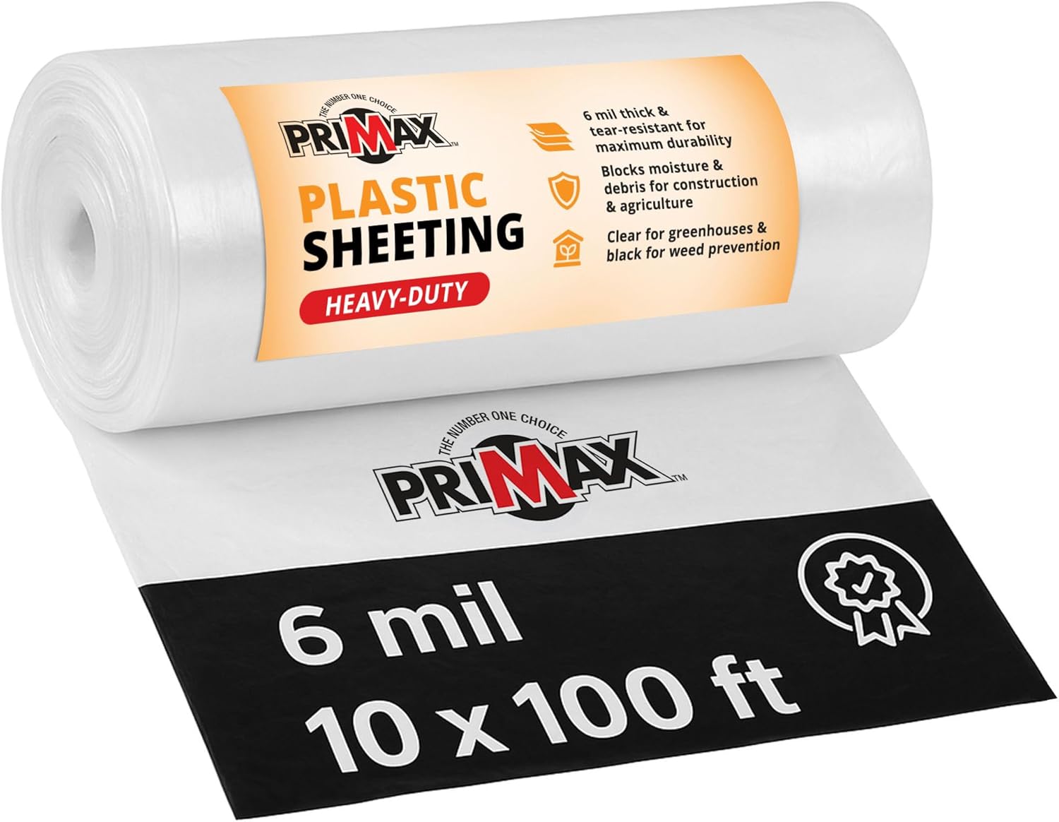 PRIMAX 6 mil Plastic Sheeting Roll for Greenhouse and More