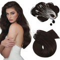 Micro Beads Hair Extensions Human Hair Brown 18 in - Natural Volume