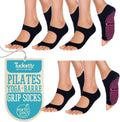 Toeless Pilates Socks with Grips for Women - Non-Slip Stability