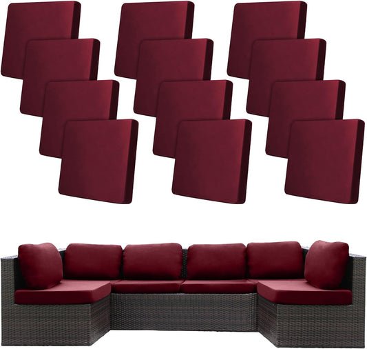 Wine Red Outdoor Couch Cushion Covers Set of 12 - BIETYONE