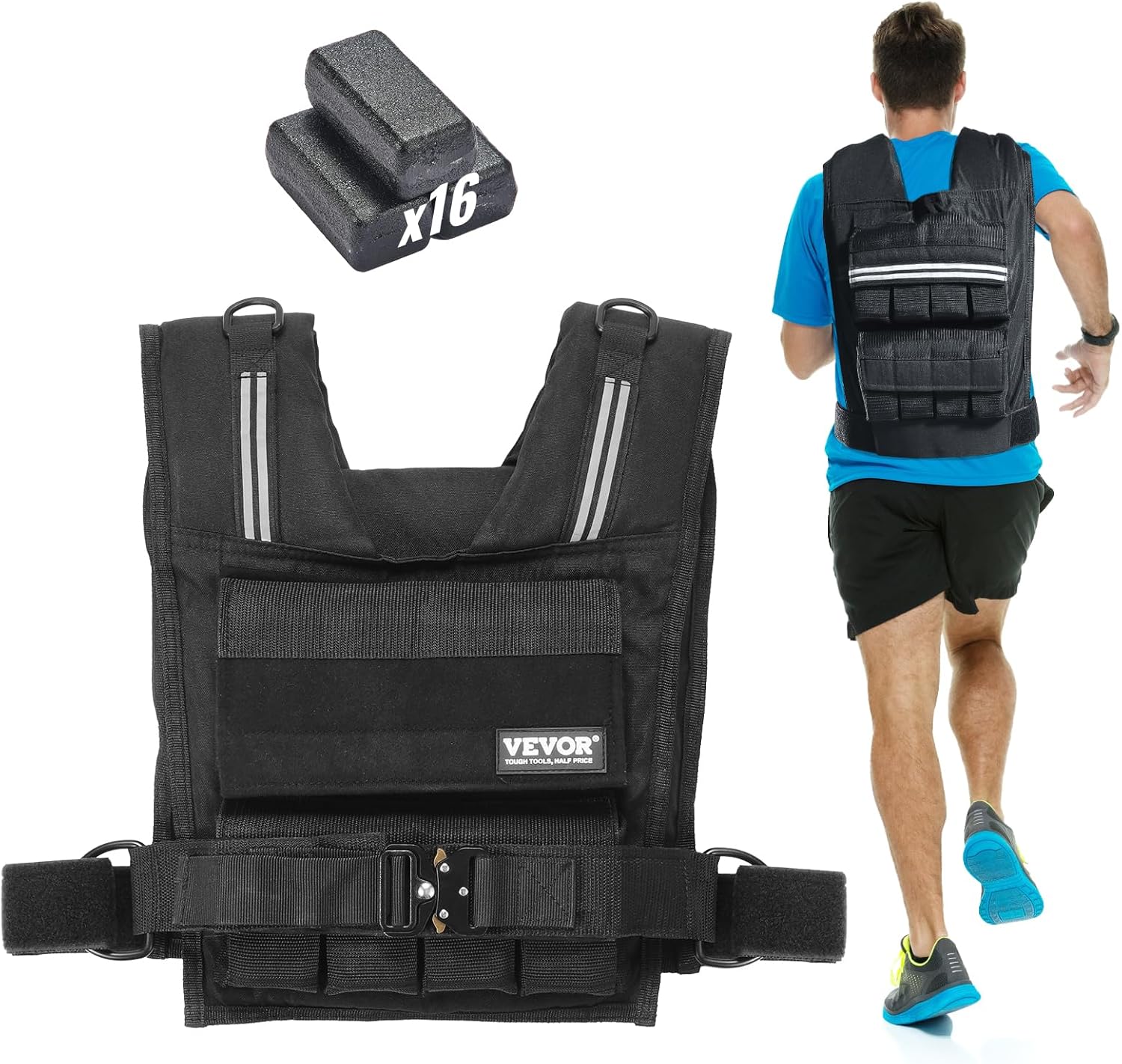 VEVOR Adjustable Weighted Vest for Strength Training & Running
