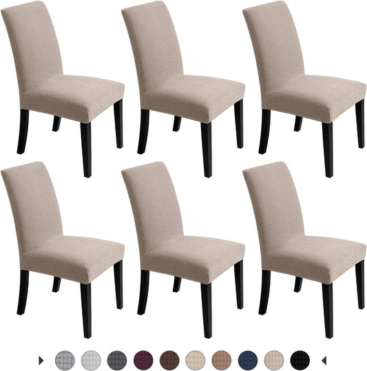 Stretch Chair Covers for Dining Room - Light Khaki Slipcovers