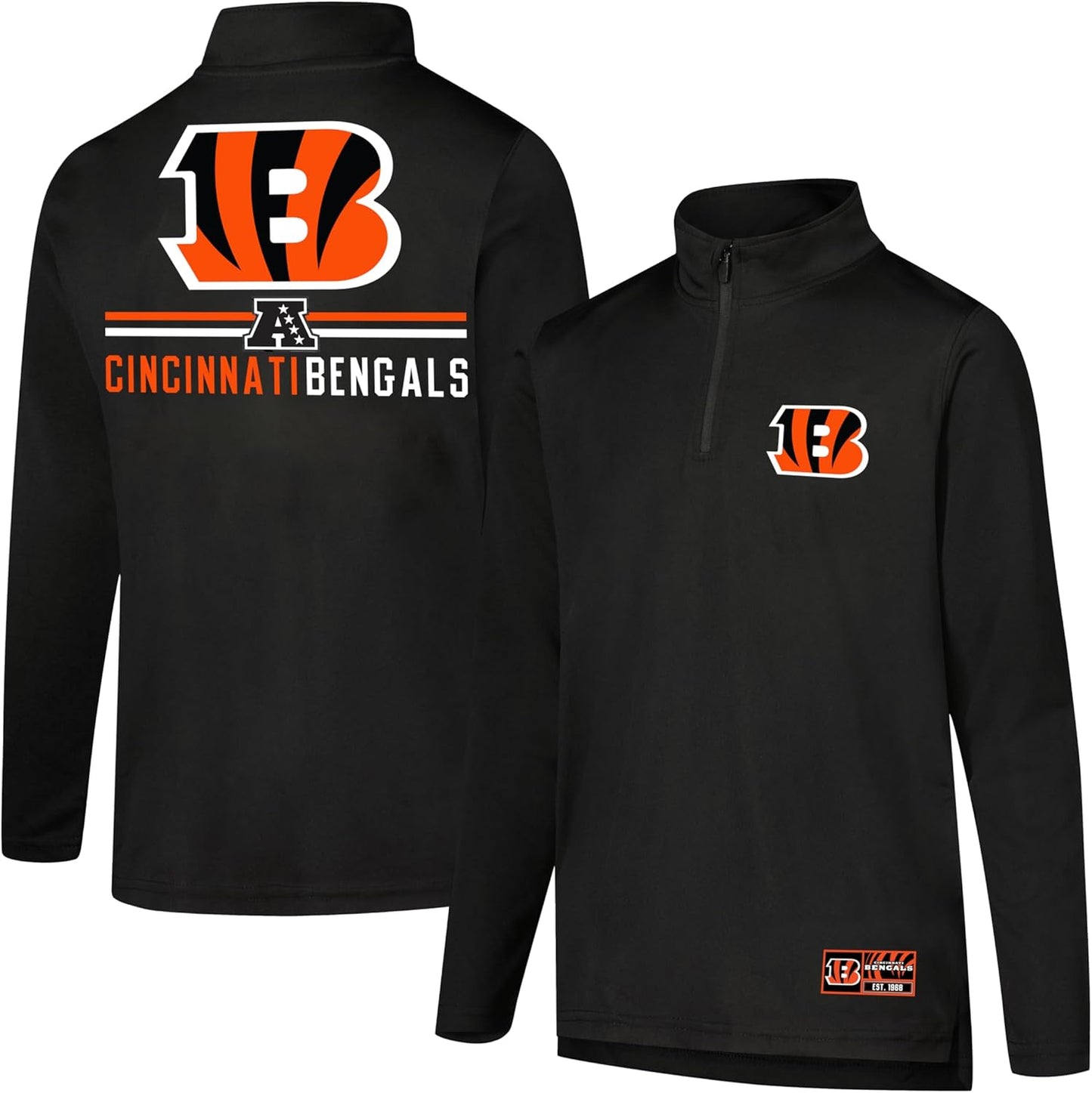 Ultra Game Youth NFL Official Super Soft Quarter Zip T-Shirt