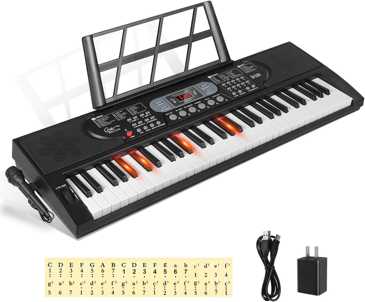 Hricane Lighted 61-Key Keyboard Piano - Learn with Ease!