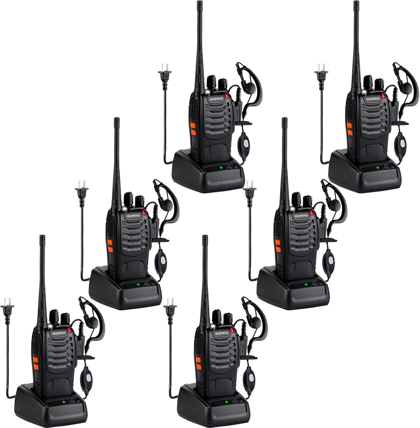 Baofeng Walkie Talkies 888S Rechargeable Long Range 6 Pack