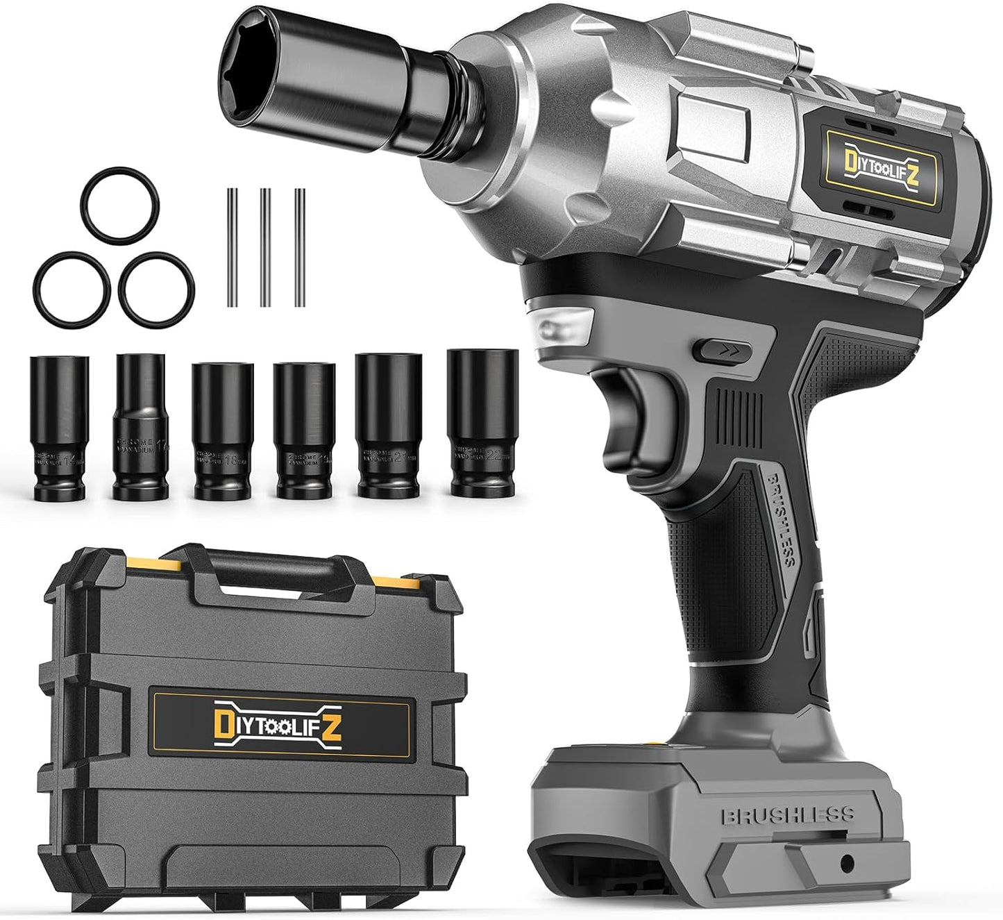 Cordless Impact Wrench 1/2 inch for DeWalt 20V Battery Power