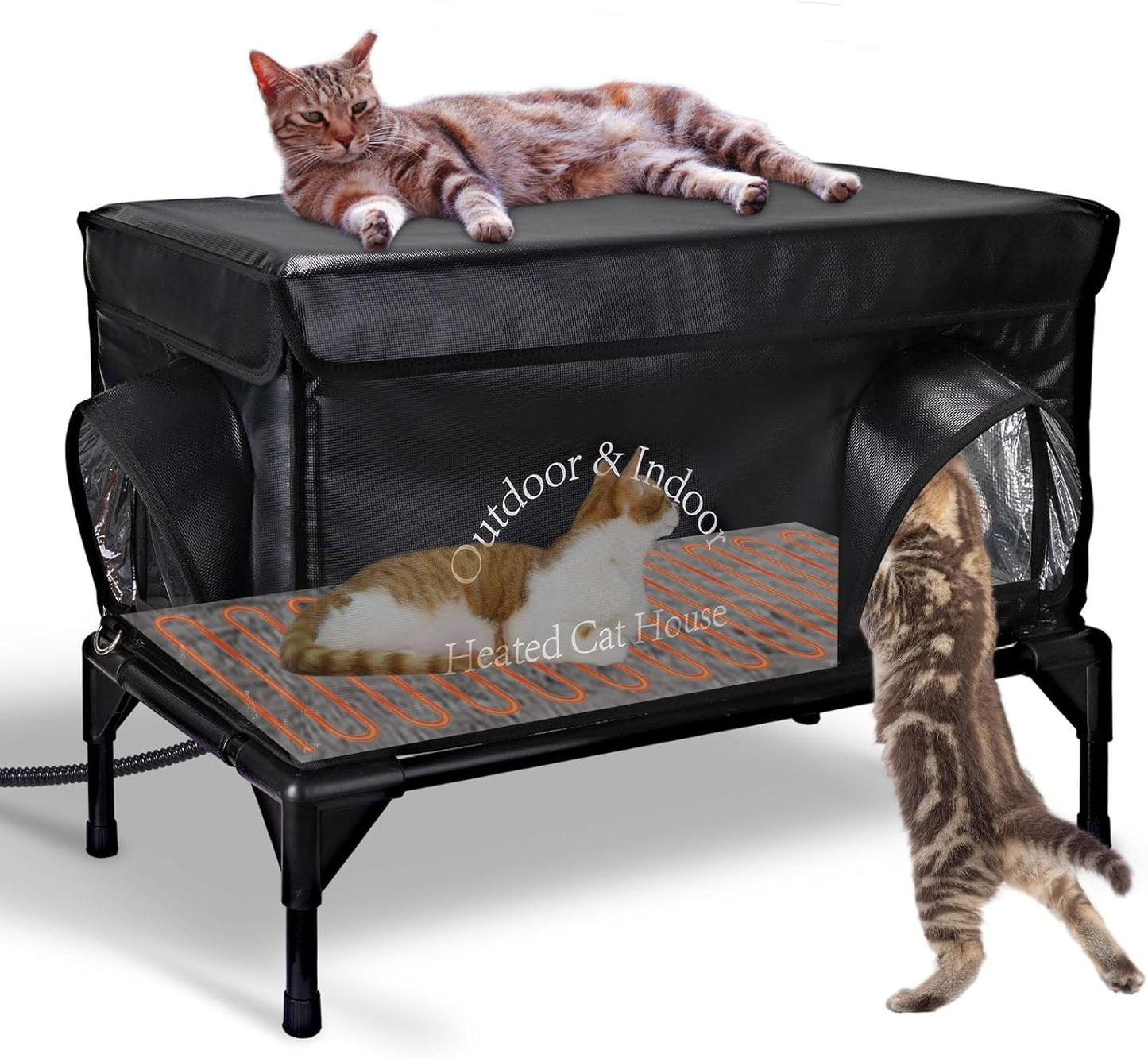 Heated Cat House for Outside Cat in Winter with Insulation