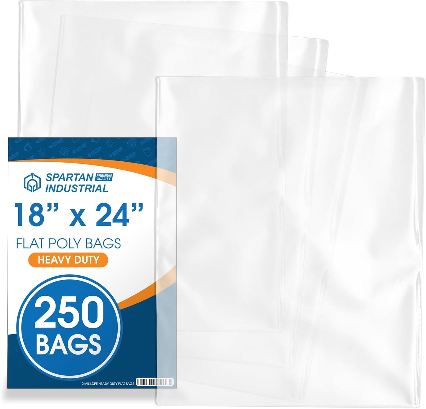 Spartan Industrial 18 X 24 Clear Plastic Poly Bags for Packaging