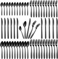 Black Silverware Set 60PCS Stainless Steel for 12 - Elegant Everyday