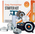 Fermentation Lids Starter Set - Waterless Airlock Kit for Mason Jars