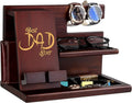 Personalized Wood Phone Docking Station - Organized Nightstand for Dad