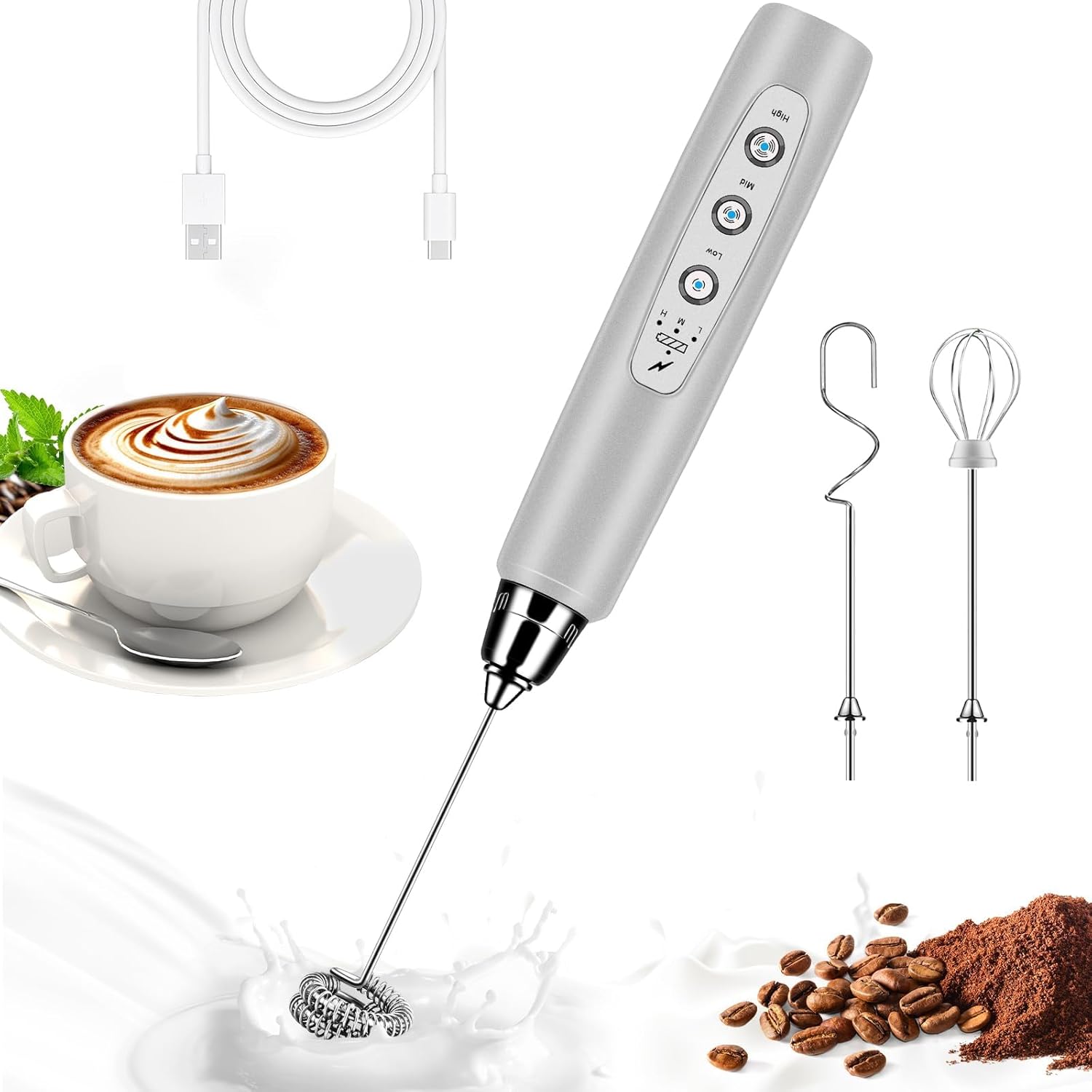 3-Speed Electric Milk Frother: Effortless Foam!
