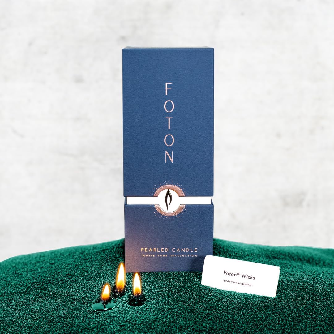Foton Pearled Candle Colored 18 Oz - Dark Emerald Luxury Sand