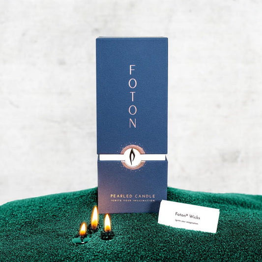 Foton Pearled Candle Colored 18 Oz - Dark Emerald Luxury Sand