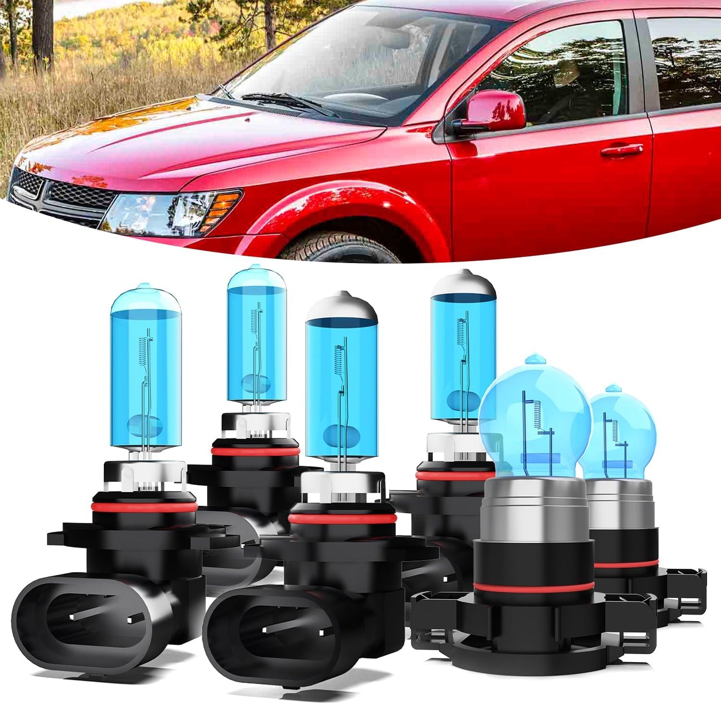 Headlights Fit For Dodge Journey 2011-2018 Halogen Bulbs