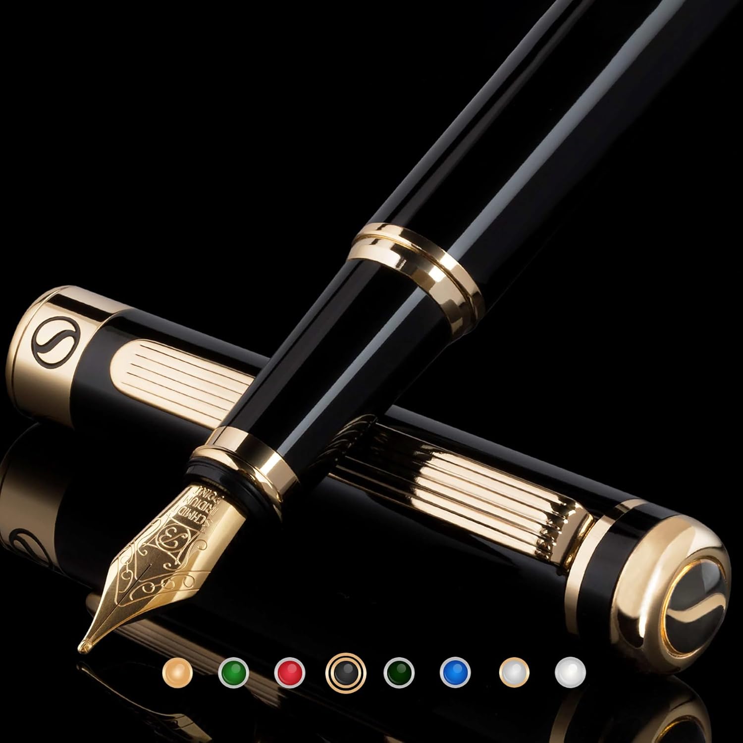 Scriveiner Black Lacquer Fountain Pen - Luxury Gift for All