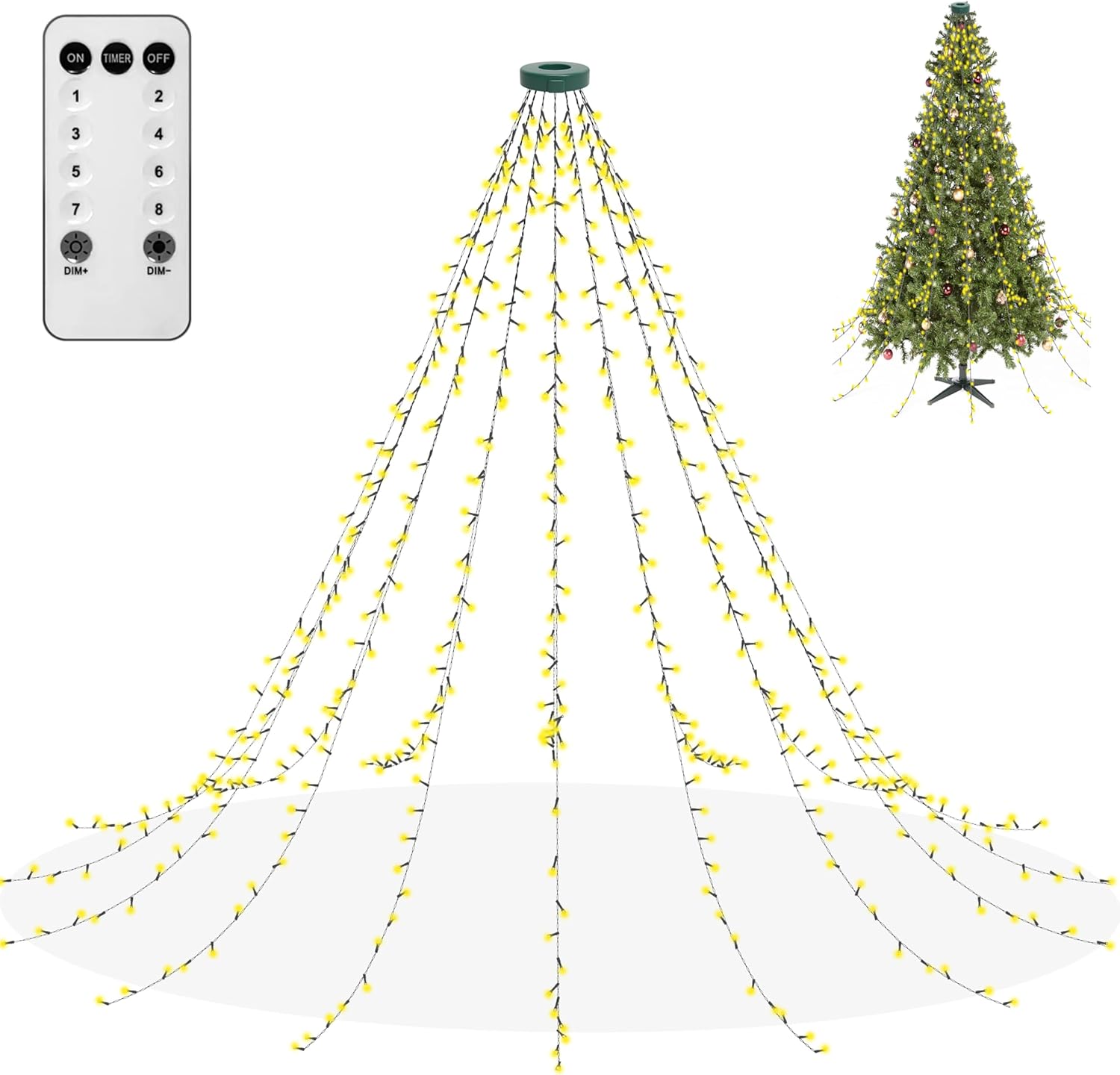 aneeway Christmas Tree Lights 480 LED with Remote Control & Timer