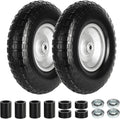 4.00-6 Wheelbarrow Tire Flat Free 13 in 2-Pack - Durable Solid