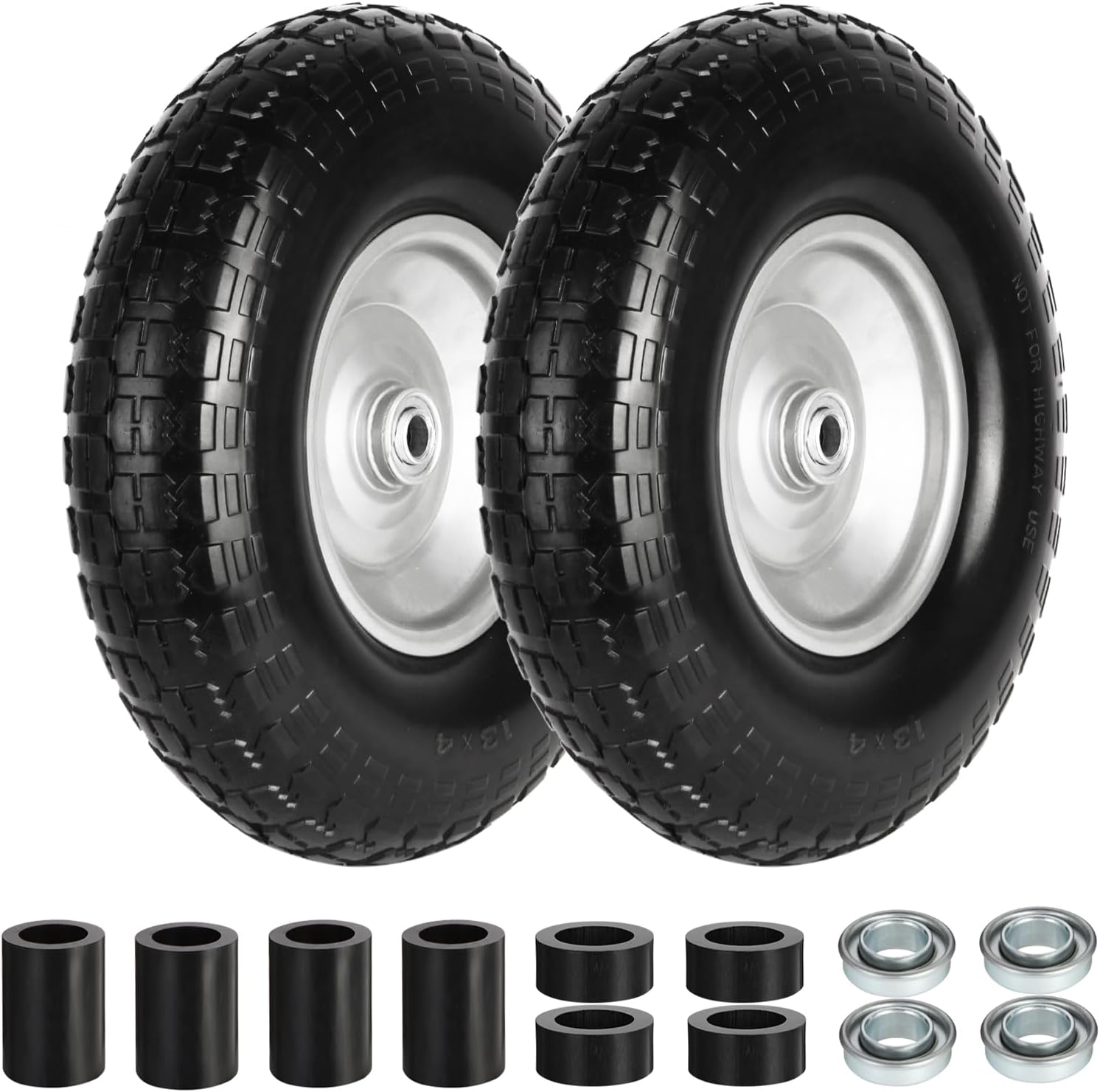 4.00-6 Wheelbarrow Tire Flat Free 13 Inch for Garden Carts