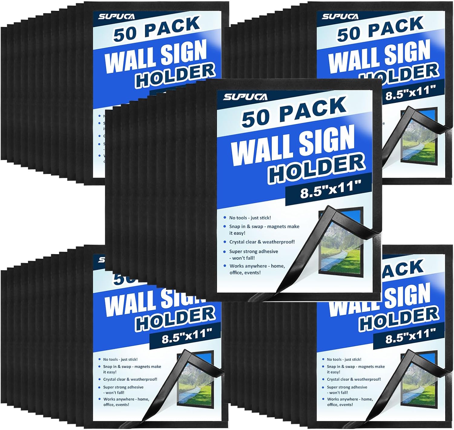 Magnetic Sign Holder & Picture Frame 8.5 x 11 for Home Office