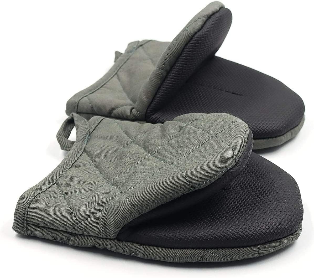 Silicone Short Oven Mitts - 500C Heat Resistant, Non-Slip Grip, Machine Washable