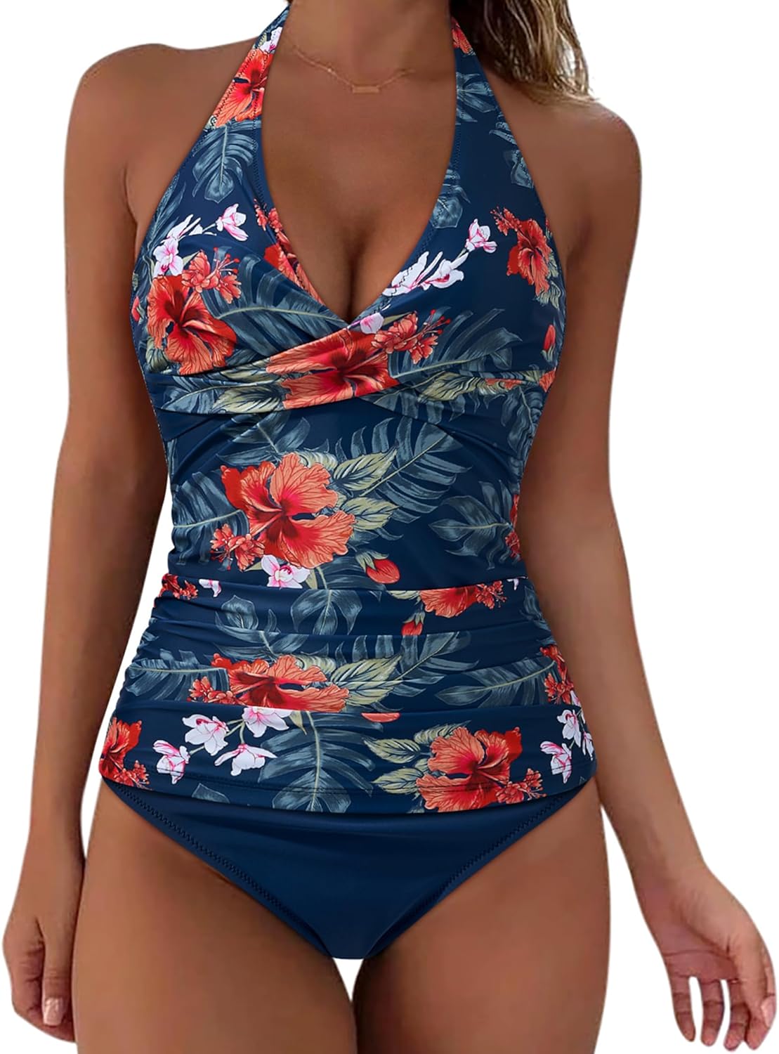 SUUKSESS Women Sexy Halter Tankini Bathing Suits for Summer