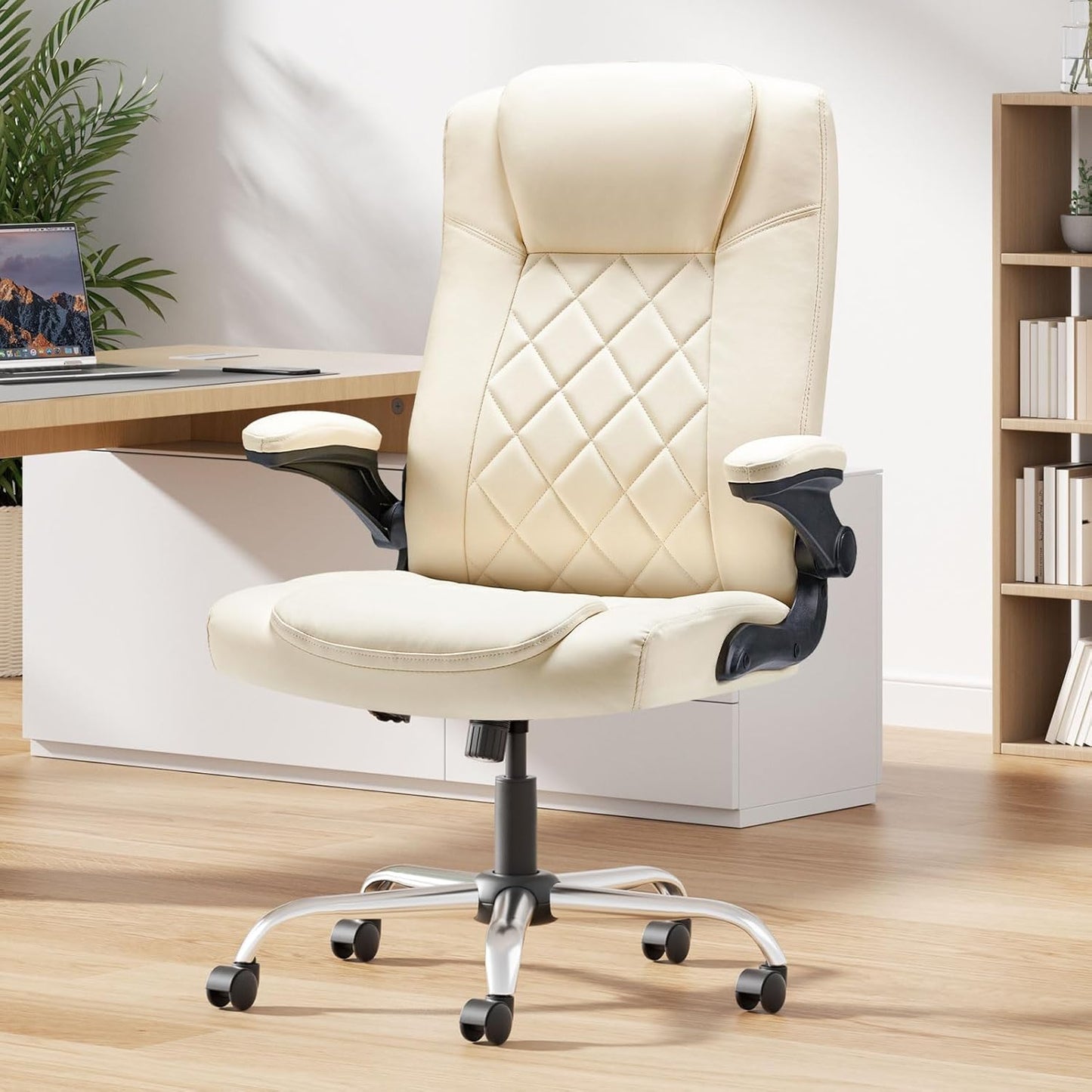 Executive Office Chair with Flip-Up Arms for Ultimate Comfort