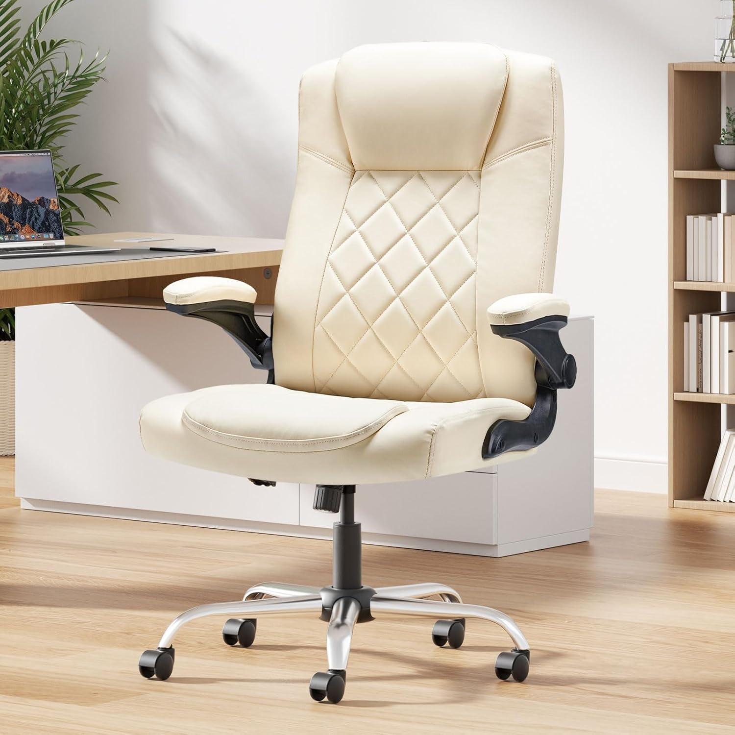 Executive Office Chair with Flip-Up Arms for Ultimate Comfort