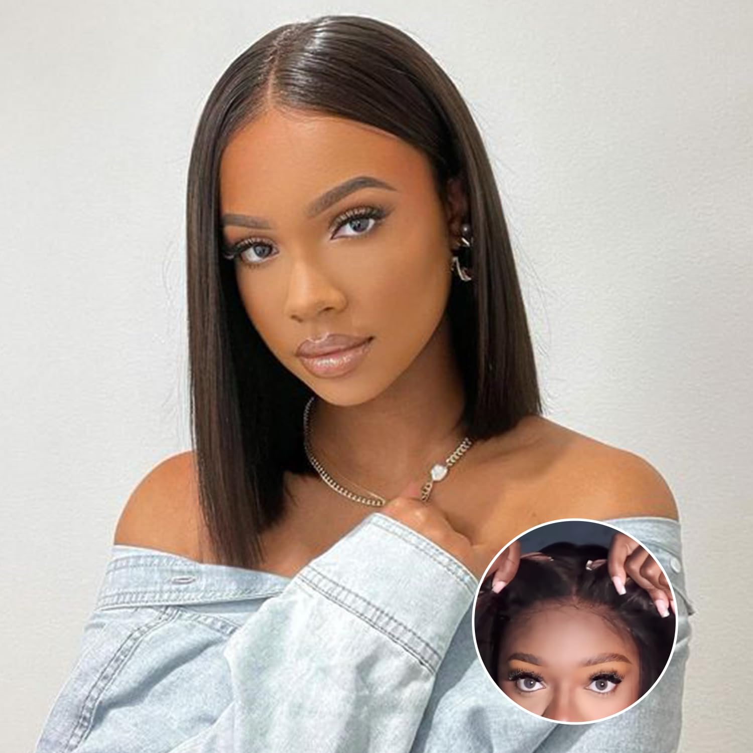 Wear and Go Glueless Bob Wig Human Hair Straight 12 inch
