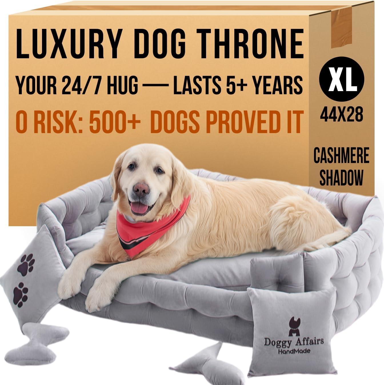 Luxury Dog Bed Chesterfield Throne for Ultimate Comfort