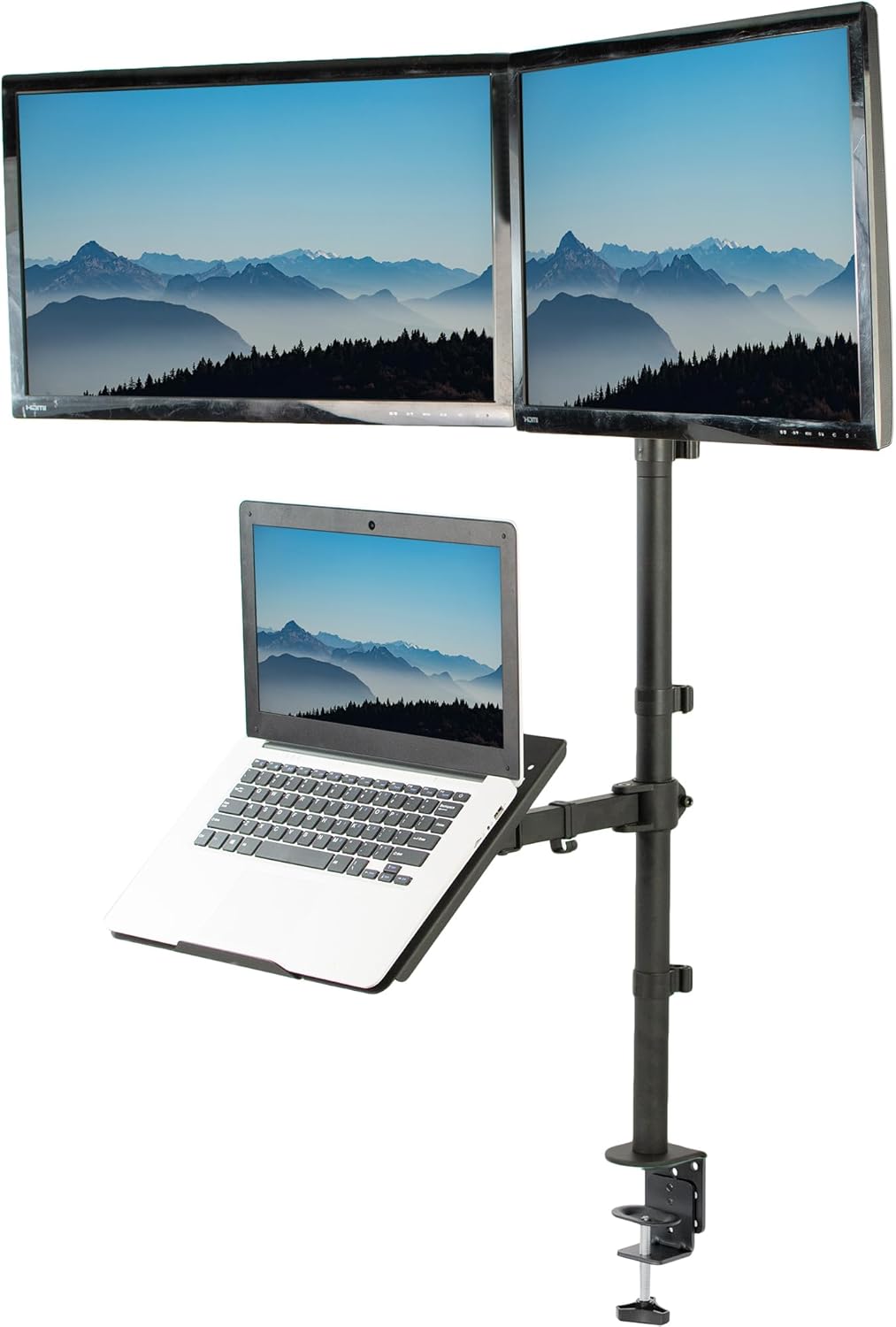 VIVO Laptop and Dual Monitor Stand for Optimal Workspace Setup