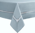 Blue Fog Rectangle Tablecloth 60x120in - Lace Waterproof Linen Look