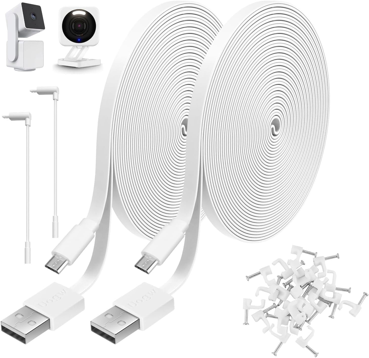 Long-lasting Dual Pack Extension Cable for Wyze & More