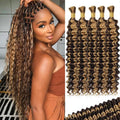 12A P4/27 Ombre Brown Blonde Human Braiding Hair 24 in - Boho Braids