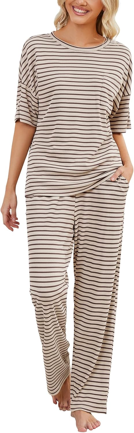 Waffle Knit Womens Pajama Sets for Comfortable Sleepwear