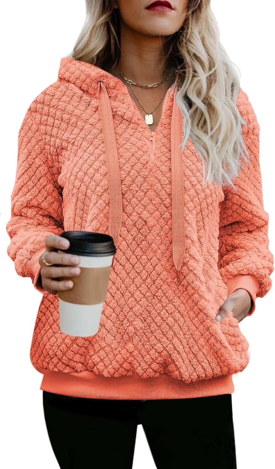 Nirovien Womens Sherpa Pullover Oversized Fuzzy Hoodie Coats