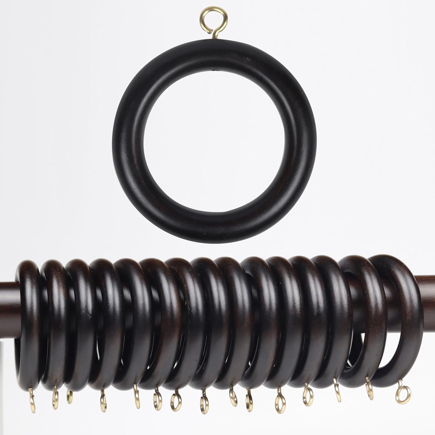 Premium Beech Wood Drapery Rings - Set of 24