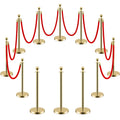 Crowd Control Stanchion Posts with Velvet Rope - Professional Queue
