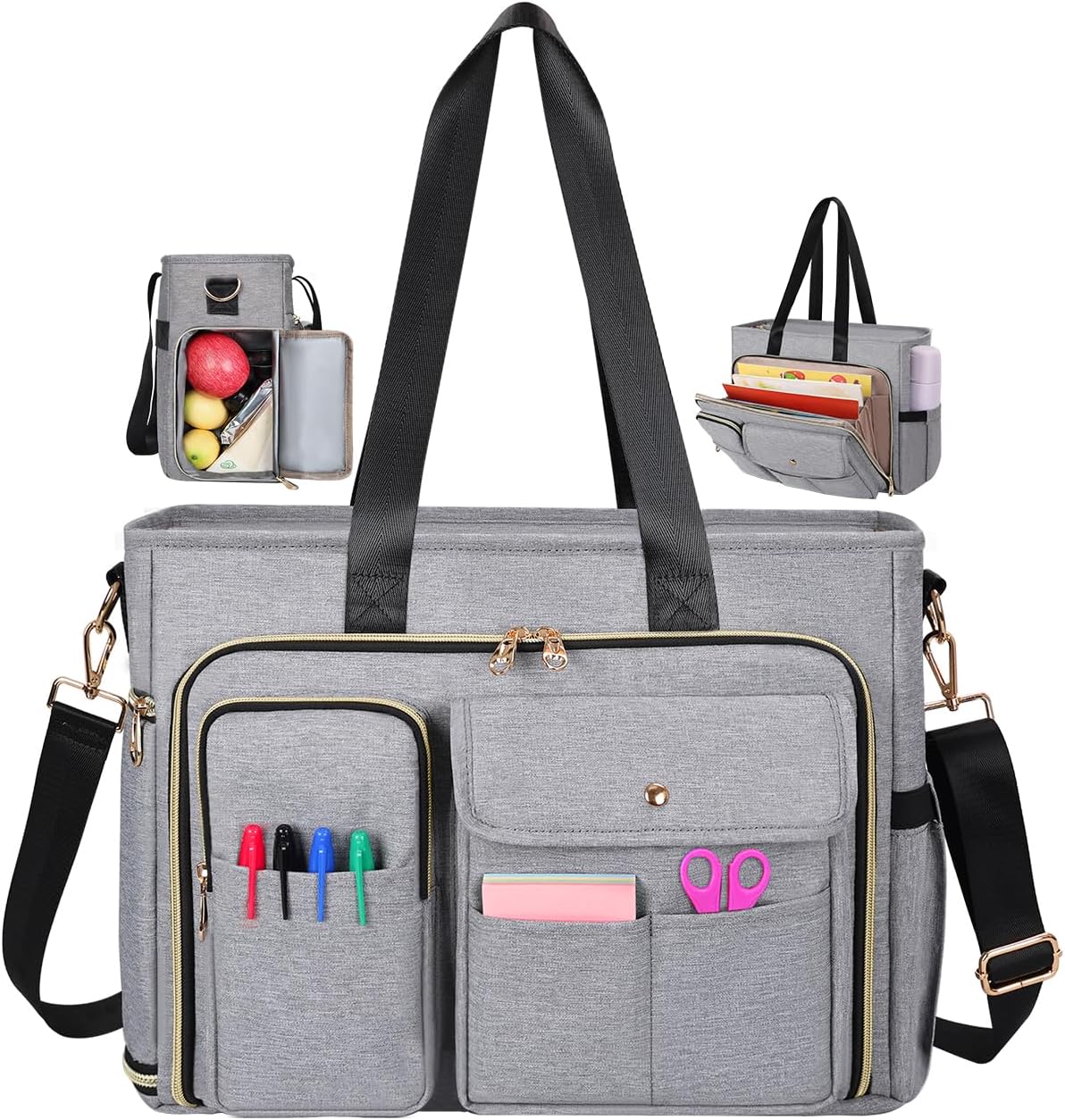 Teacher Tote Bag for Women with Insulated Pocket and File Folder
