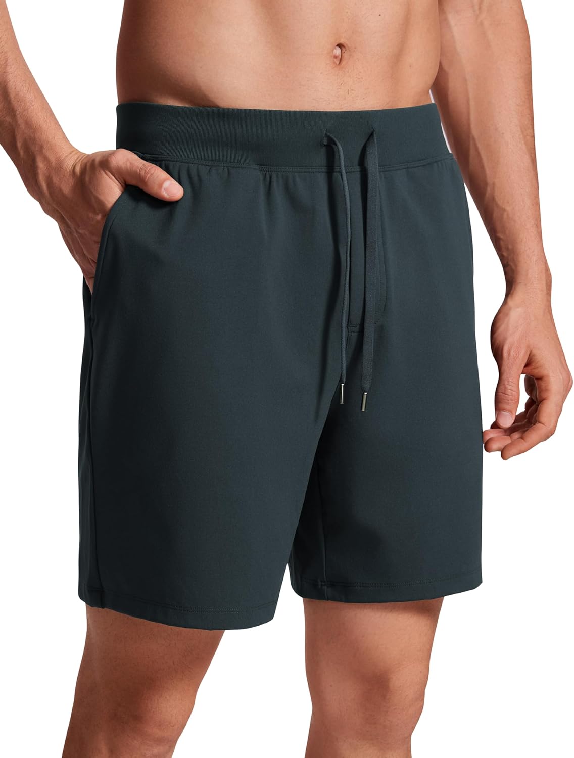 CRZ YOGA Men's Four-Way Stretch Workout Shorts for Comfort