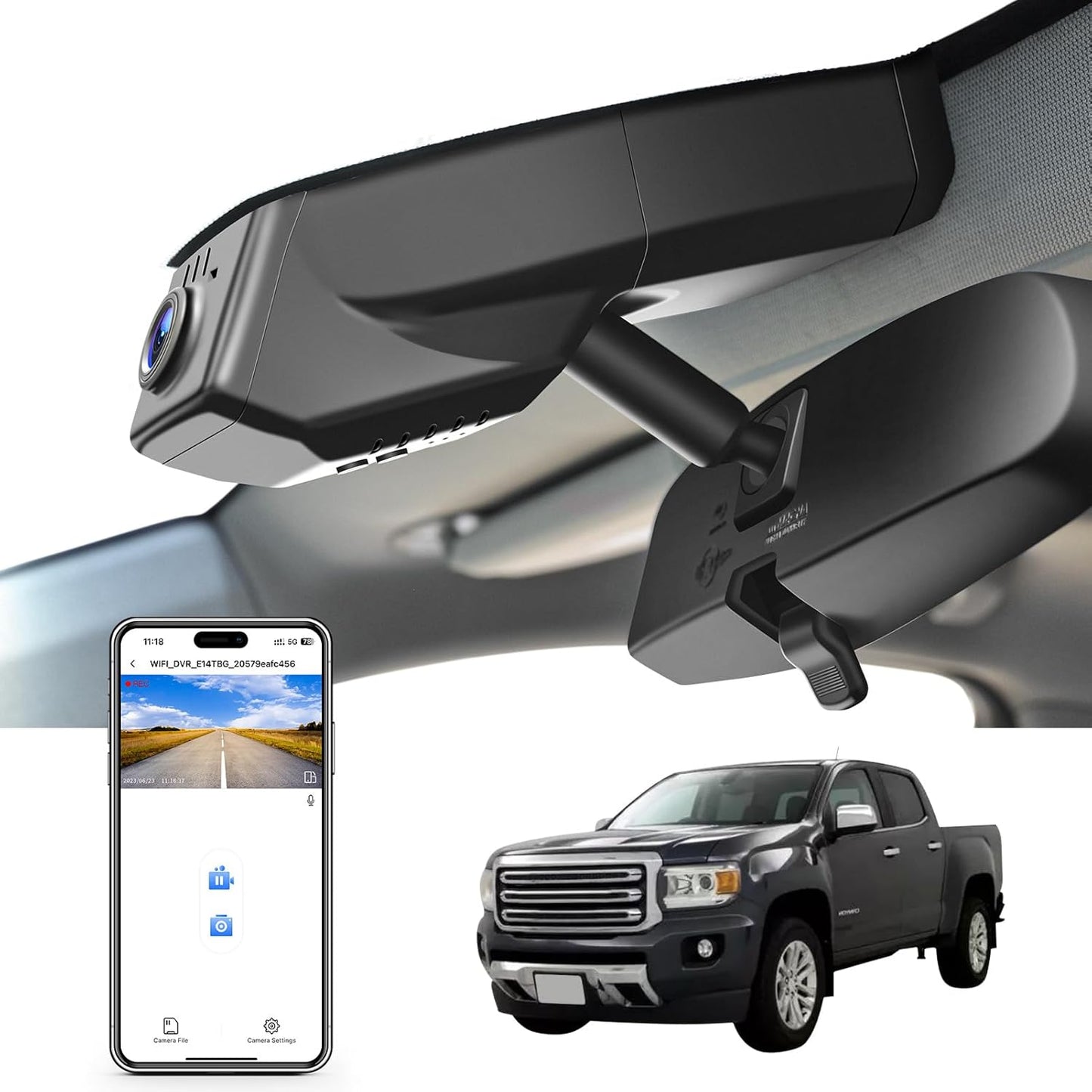 4K Dash Cam for GMC Canyon 2015-2022 with Integrated OEM Look