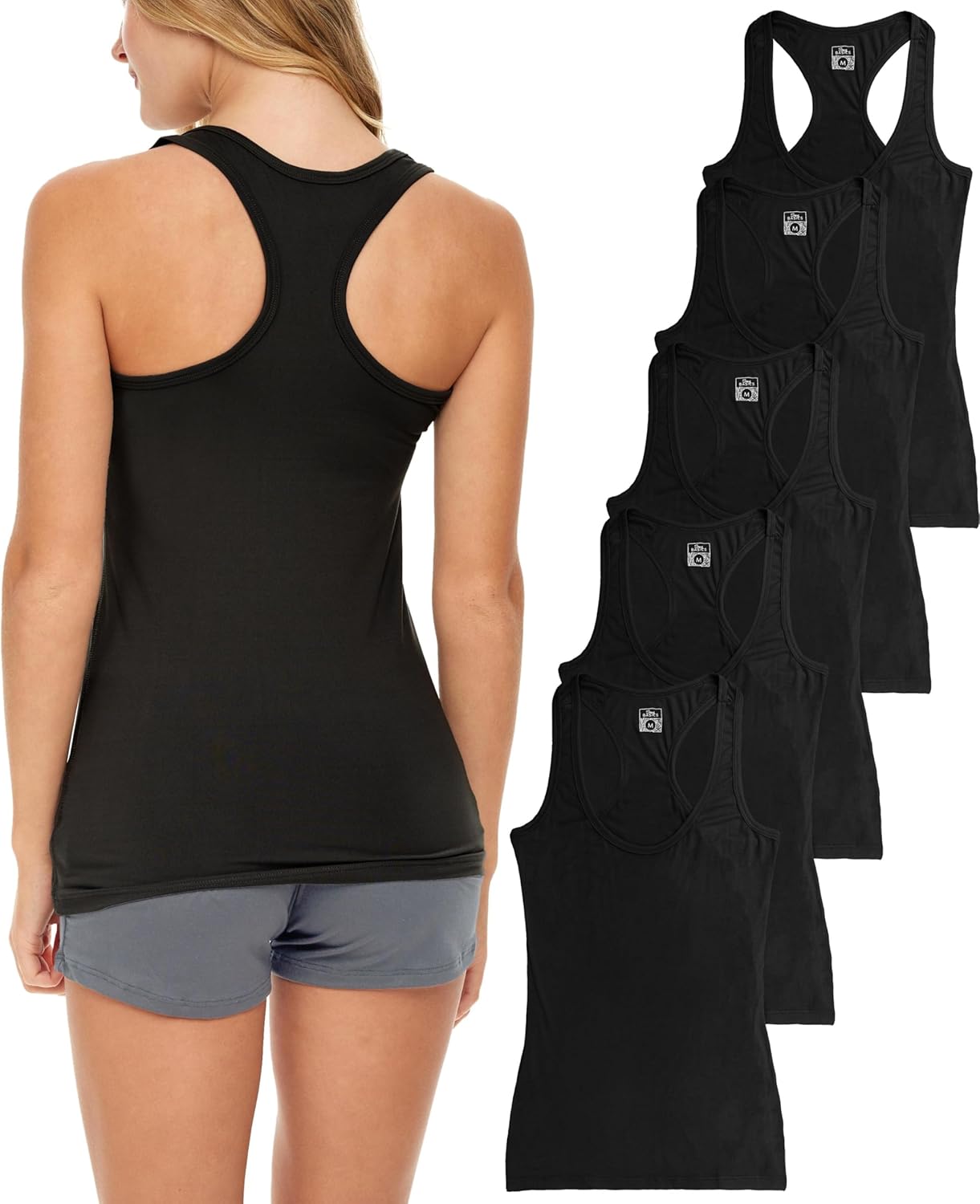 Sexy Basics Women's 5 Pack Racerback Tank Tops for Every Occasion