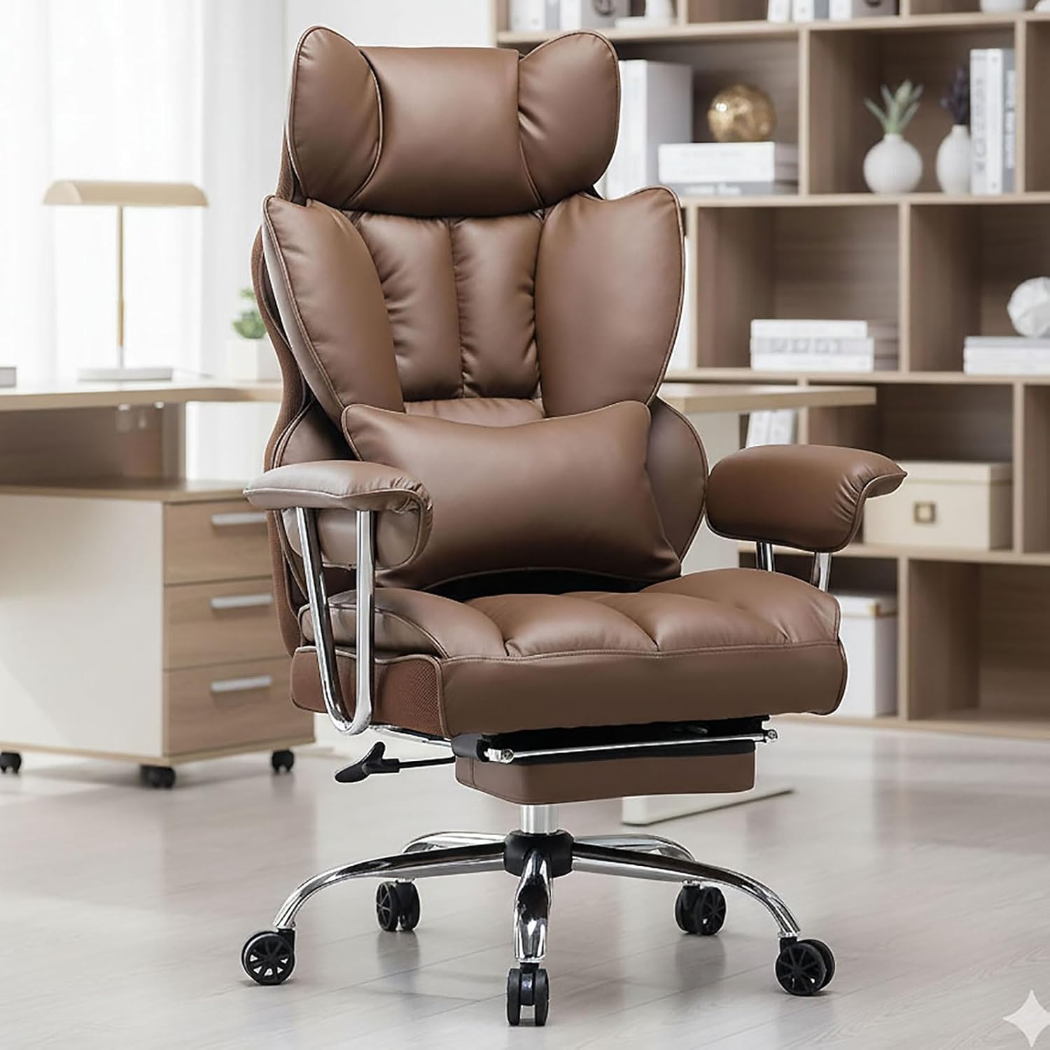 Big and Tall Office Chair with Lumbar Support and Leg Rest