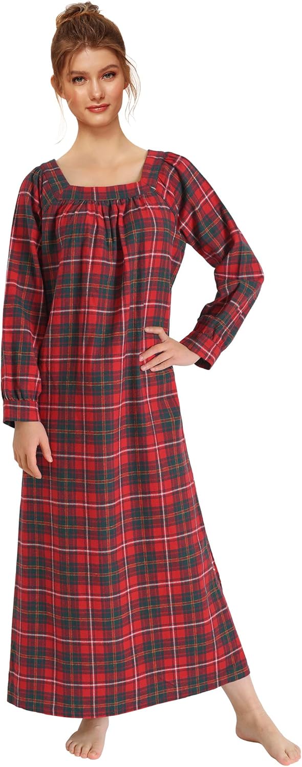 Latuza Women's Long Sleeves Cotton Flannel Nightgown Review