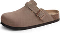 Genuine Suede Clogs for Women Men - Soft Cork Footbed Comfort Shoes