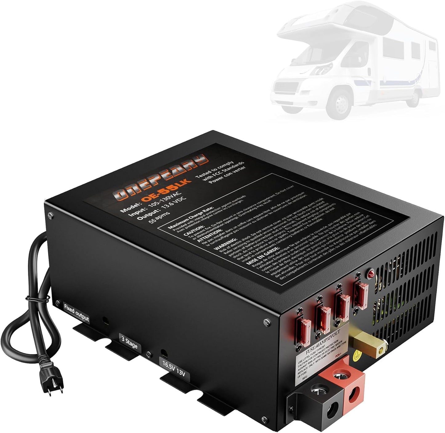 PM4 55Amp RV Power Converter with Smart Battery Charger
