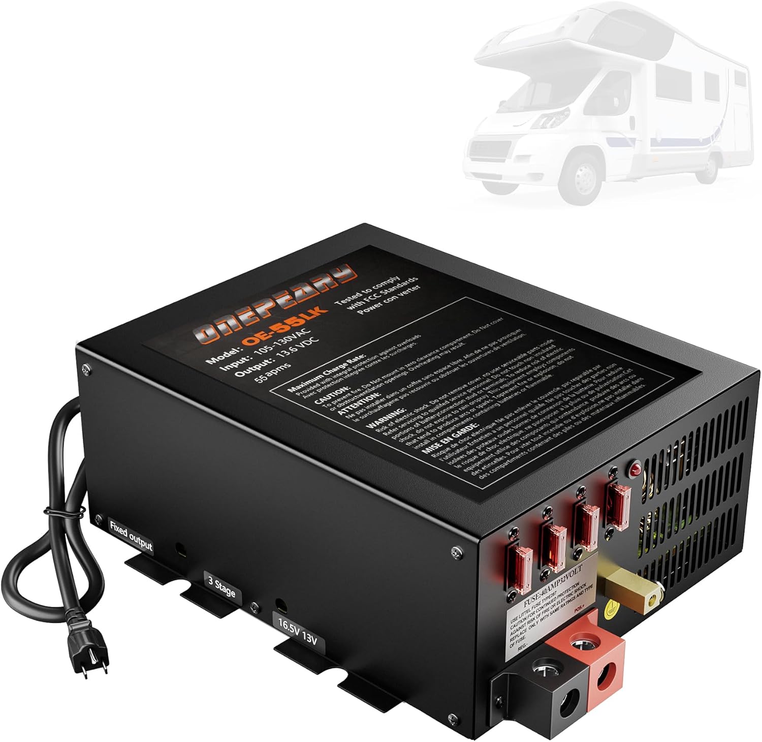PM4 55Amp RV Power Converter with Smart Battery Charger